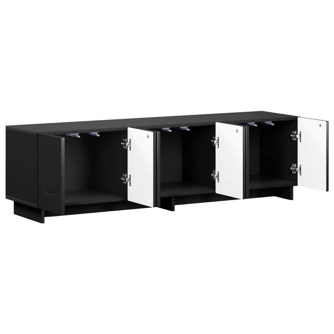 TV-bord 140 x 34.5 x 40 cm Sort Konstrueret træ