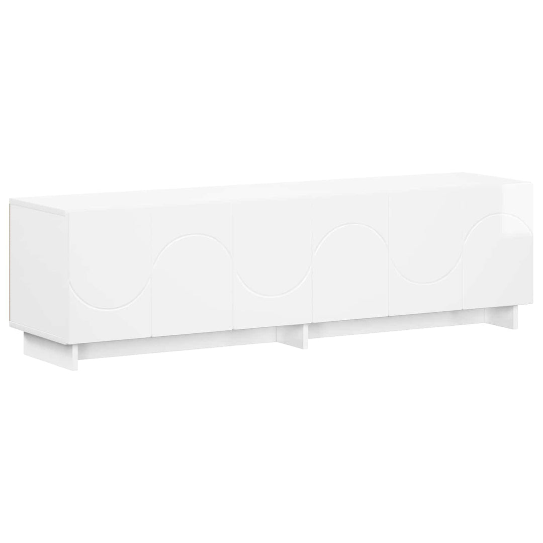 TV-bord 140 x 34.5 x 40 cm Hvid højglans Konstrueret træ