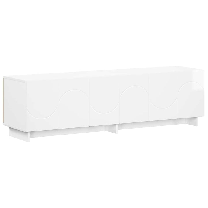 TV-bord 140 x 34.5 x 40 cm Hvid højglans Konstrueret træ