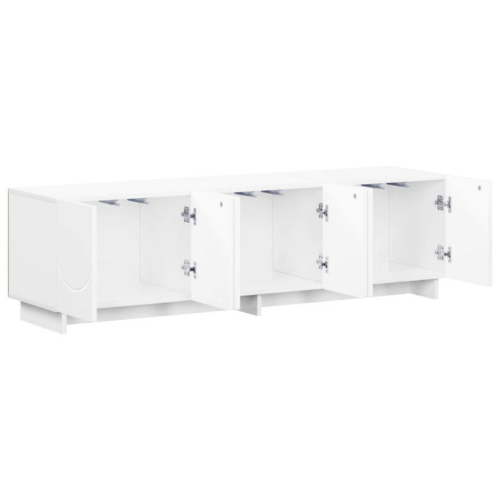 TV-bord 140 x 34.5 x 40 cm Hvid højglans Konstrueret træ