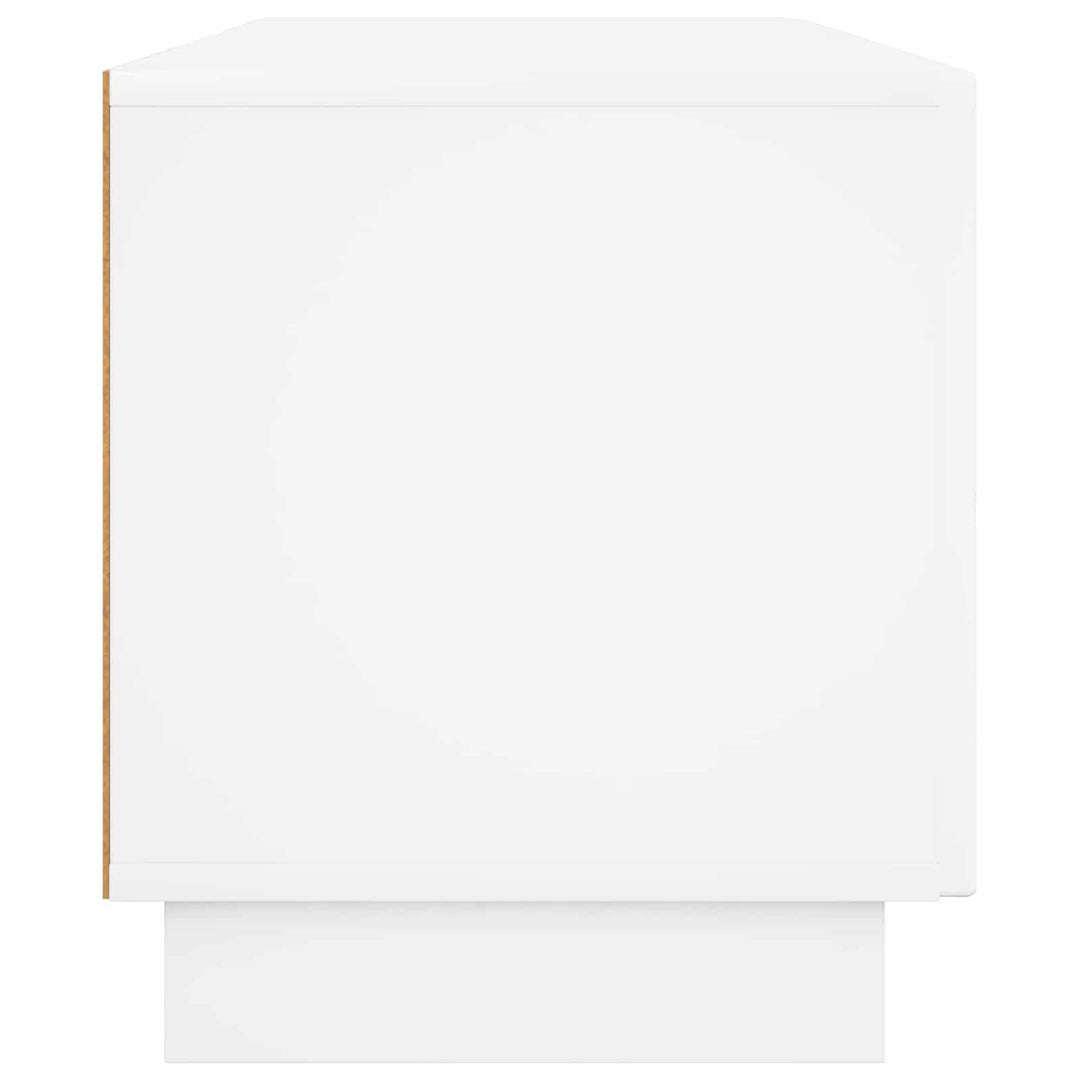 TV-bord 140 x 34.5 x 40 cm Hvid højglans Konstrueret træ