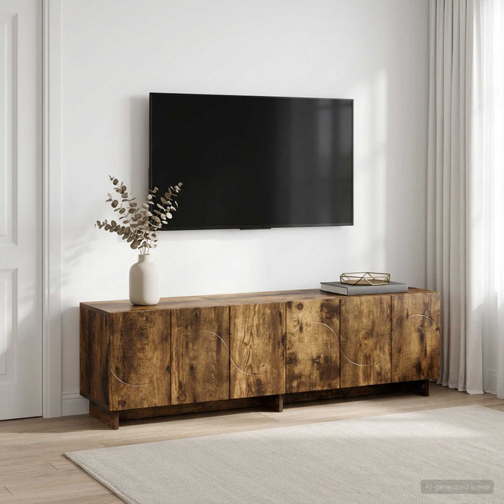 TV-bord 140 x 34.5 x 40 cm Røget eg Konstrueret træ