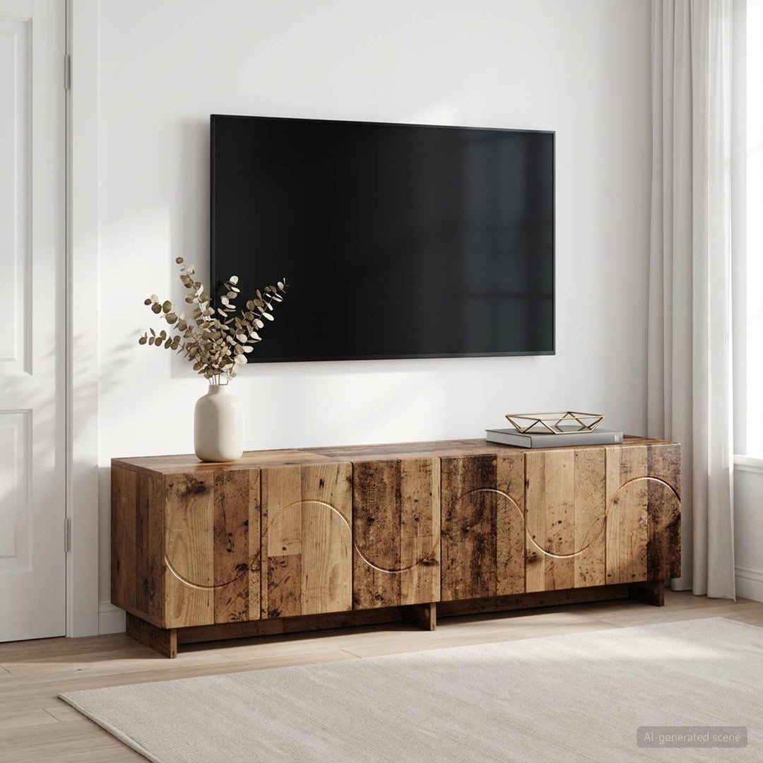 TV-bord 140 x 34.5 x 40 cm Gammelt træ Konstrueret træ