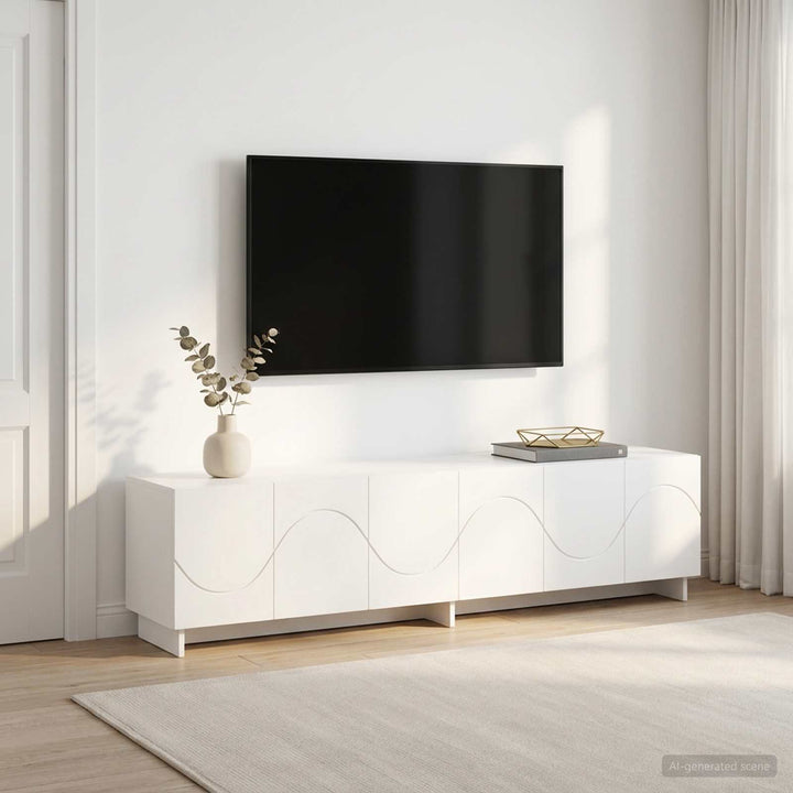 TV-bord 180 x 34,5 x 40 cm Hvid Konstrueret træ