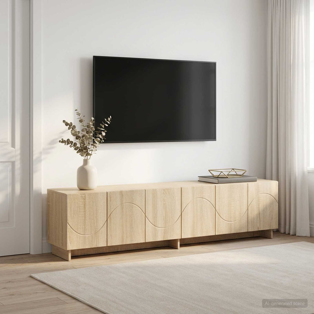 TV-bord 180 x 34,5 x 40 cm Sonoma-eg Konstrueret træ