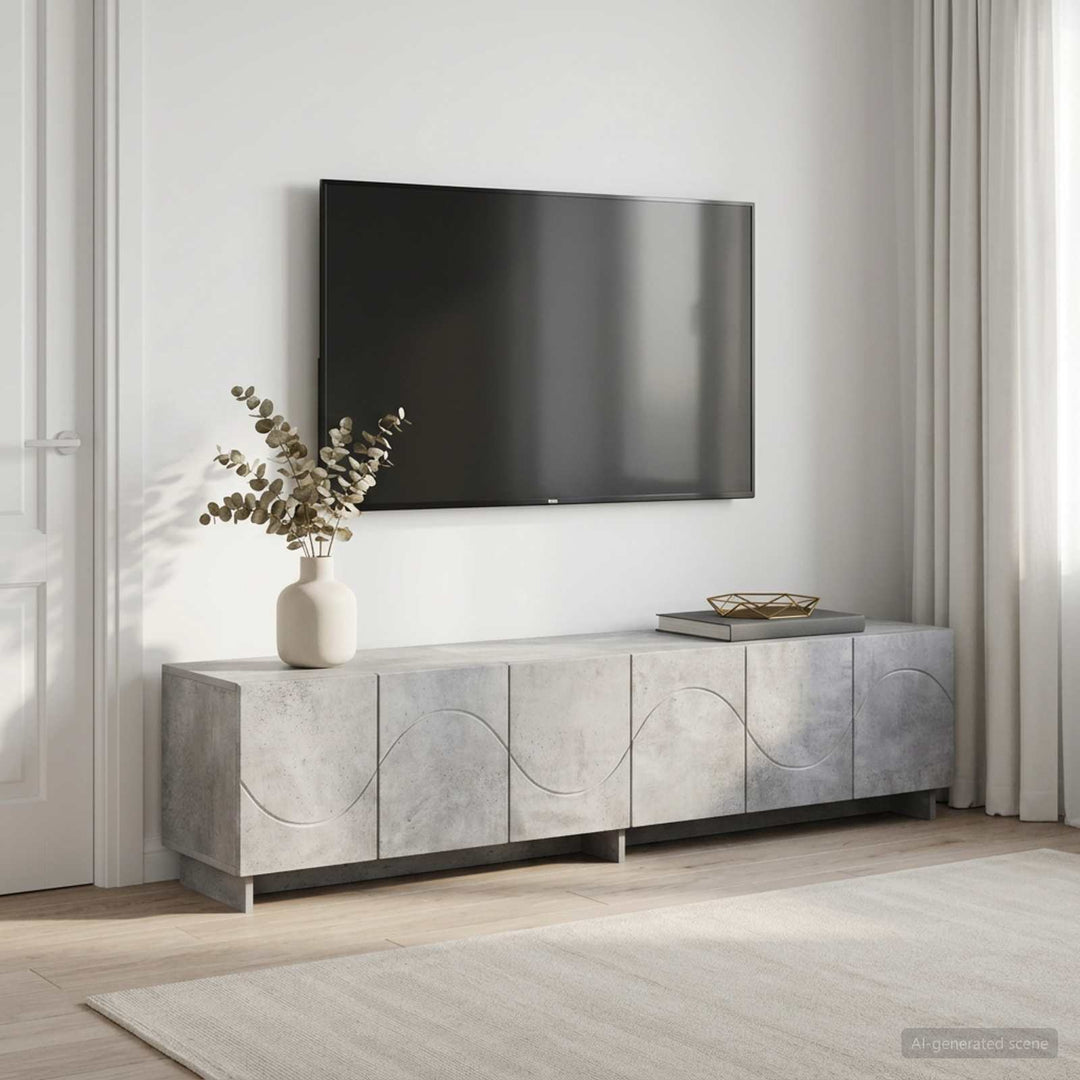 TV-bord 180 x 34,5 x 40 cm Betongrå Konstrueret træ