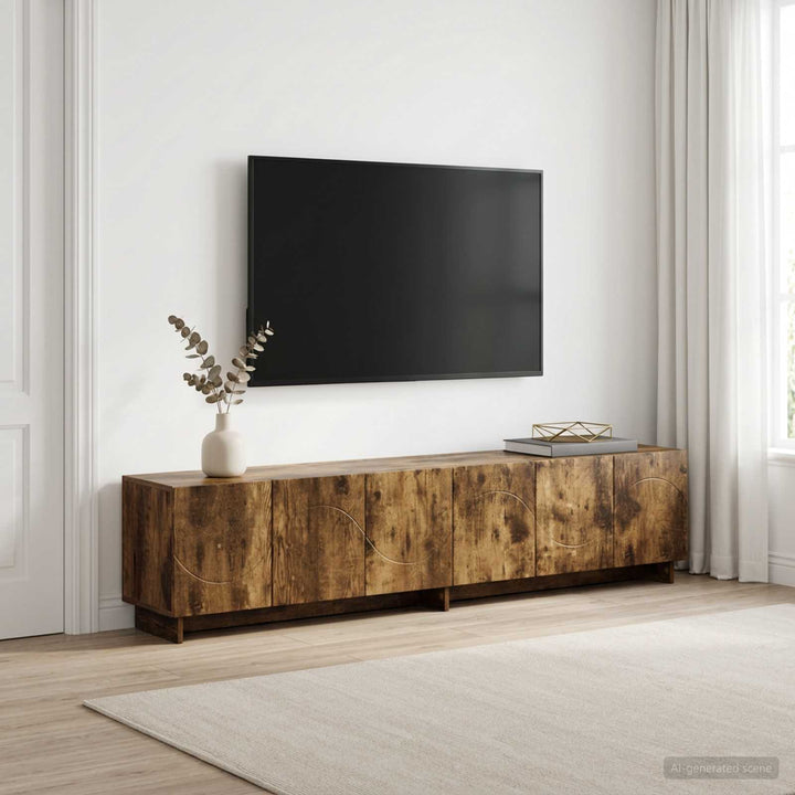TV-bord 180 x 34,5 x 40 cm Røget eg Konstrueret træ