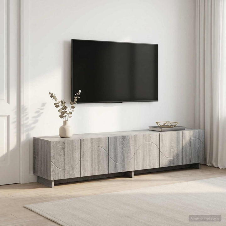 TV-bord 180 x 34,5 x 40 cm Grå Sonoma Konstrueret træ