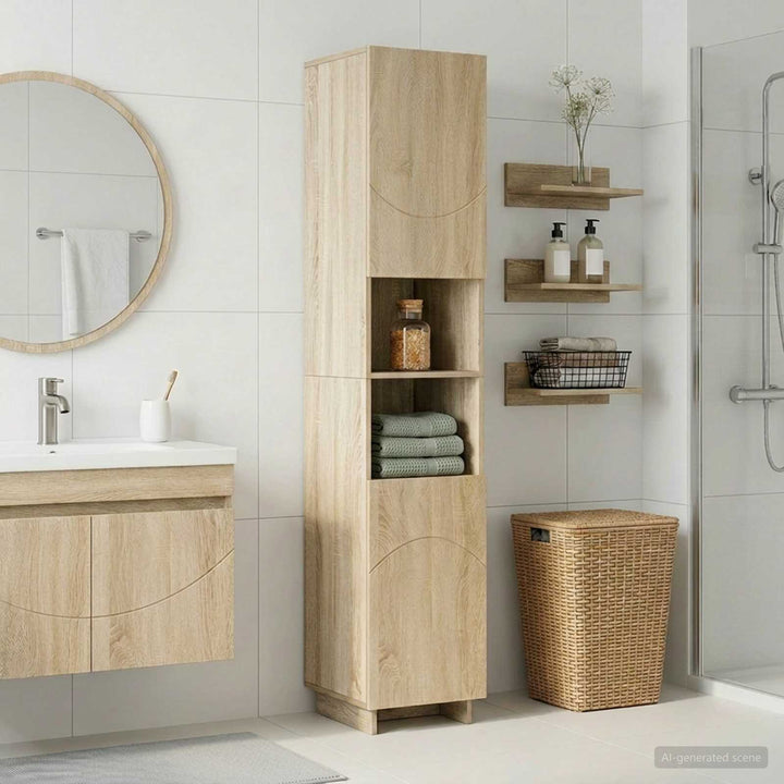 Badeværelsesskab Sonoma-eg 36.5 x 38 x 180 cm Konstrueret træ