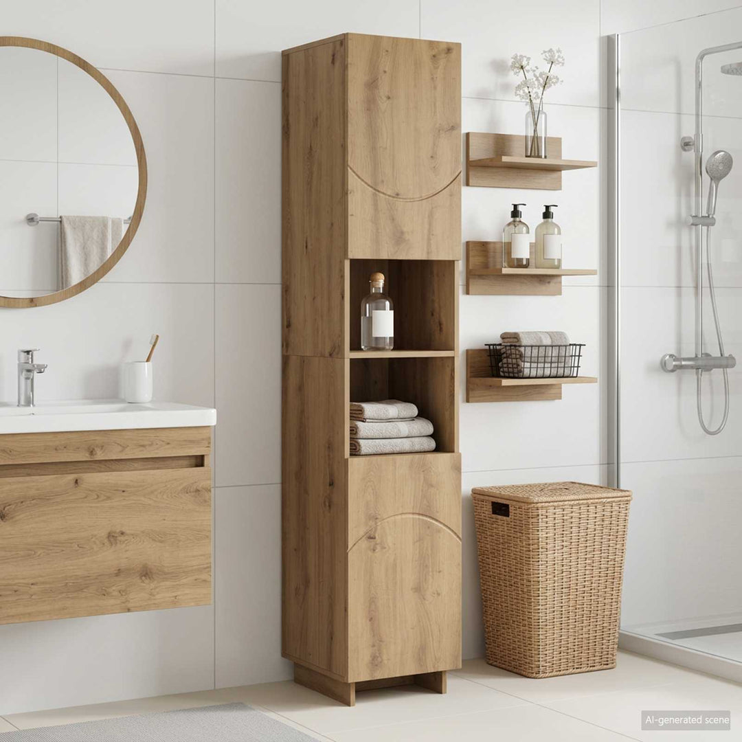 Badeværelsesskab Artisan-eg 36.5 x 38 x 180 cm Konstrueret træ