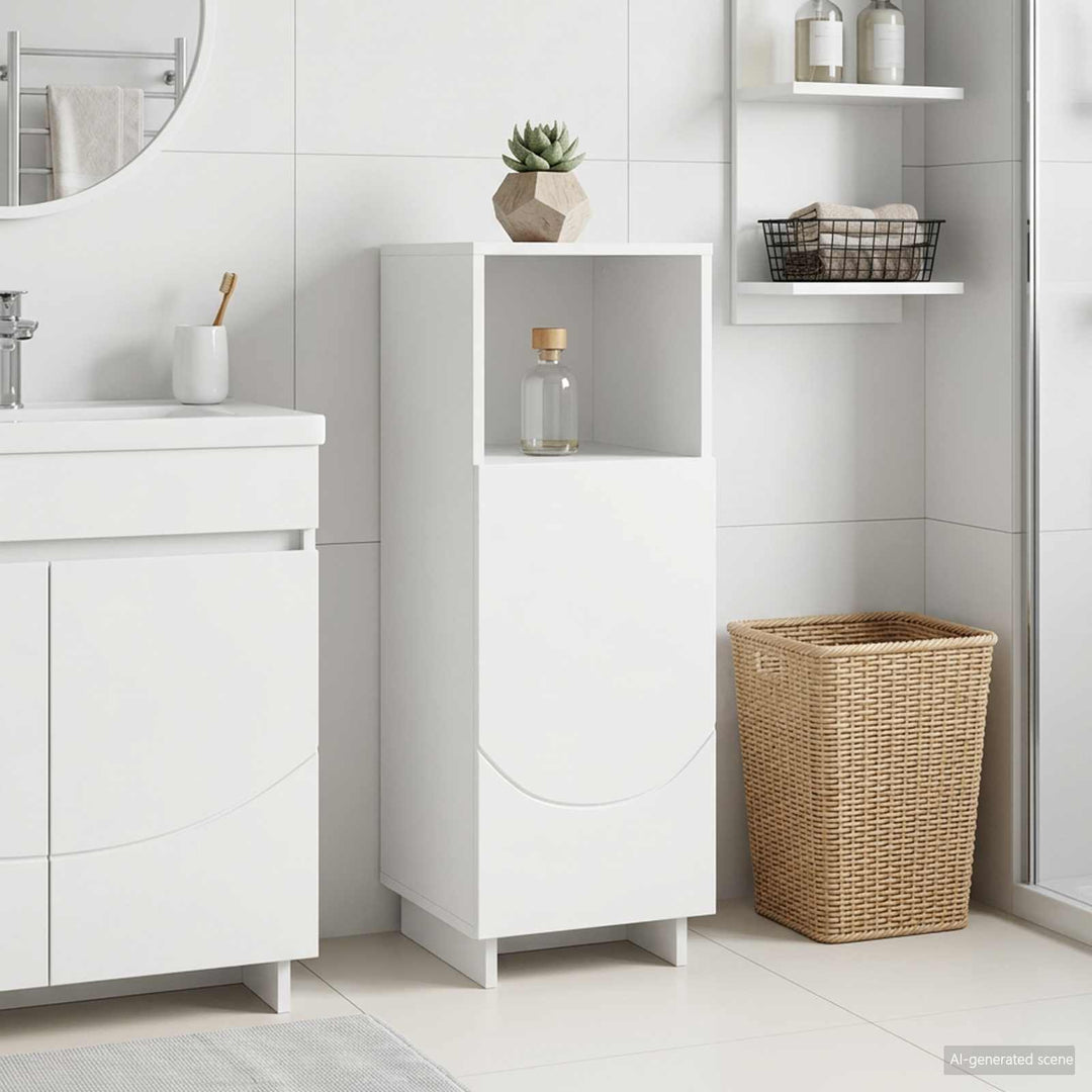 Badskab Hvid højglans 36.5 x 38 x 95 cm Konstrueret træ