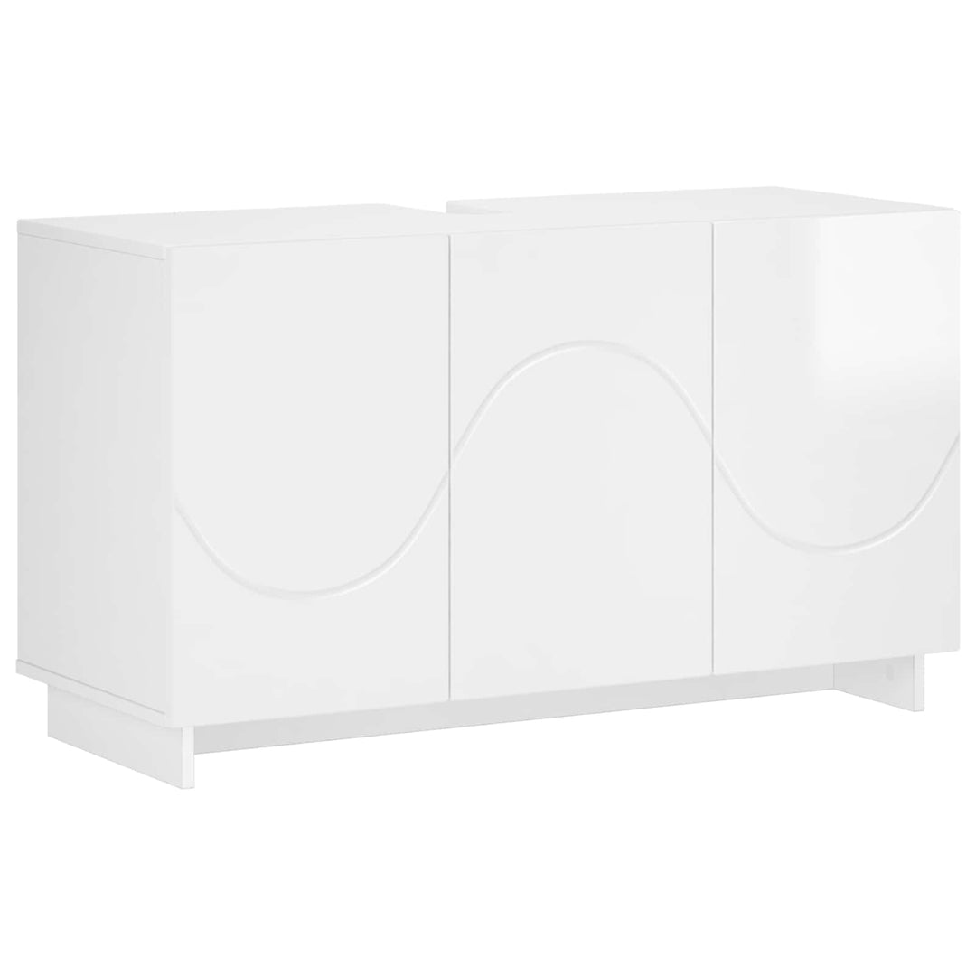 Badeværelsesskab Hvid højglans 101 x 41 x 58 cm Konstrueret træ