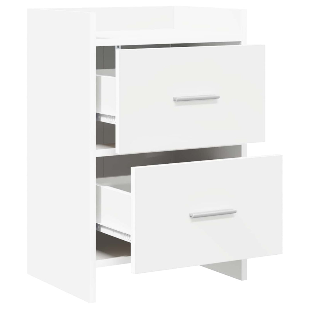 Sengeborde 2 stk. Hvid 40 x 30 x 60 cm Konstrueret træ