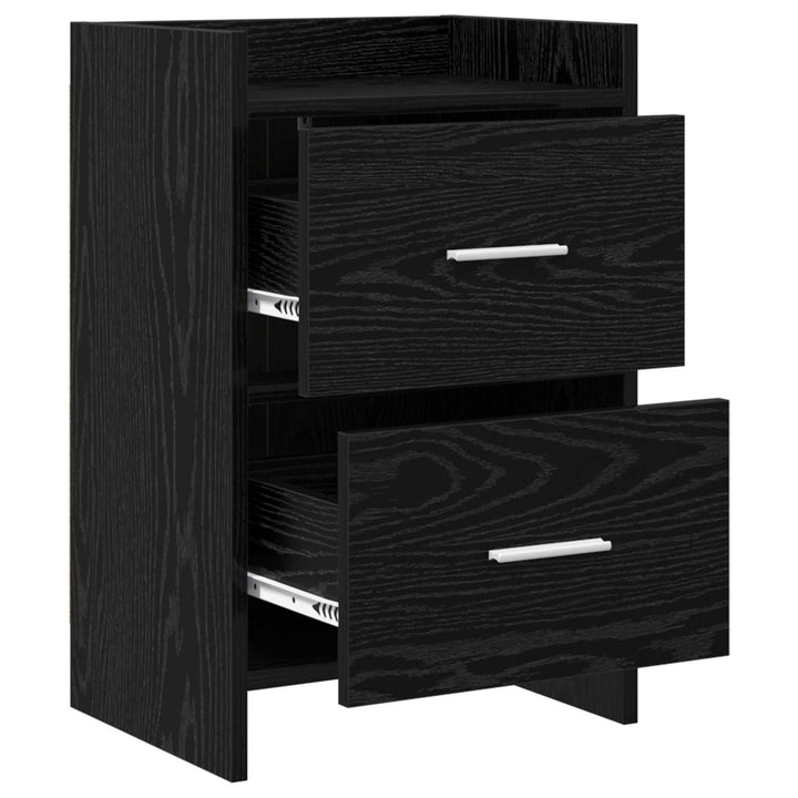 Sengeborde Sort eg 40 x 30 x 60 cm Konstrueret træ