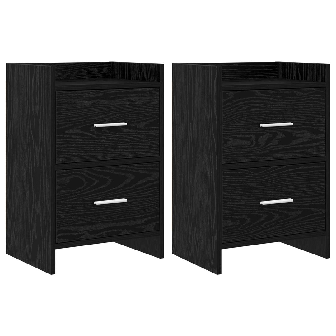 Sengeborde 2 pcs Sort eg 40 x 30 x 60 cm Konstrueret træ