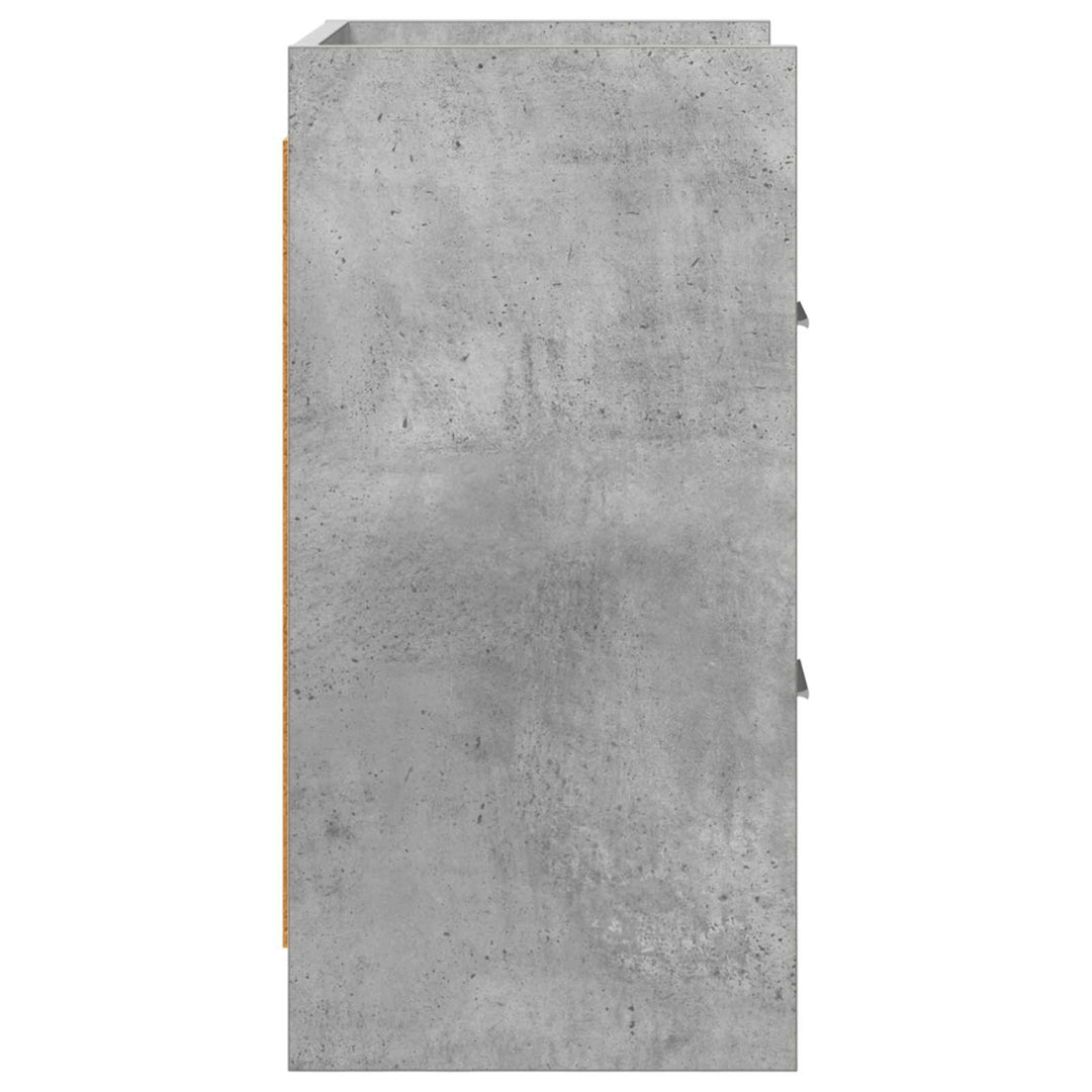 Sengeborde 2 stk. Betongrå 40 x 30 x 60 cm Konstrueret træ
