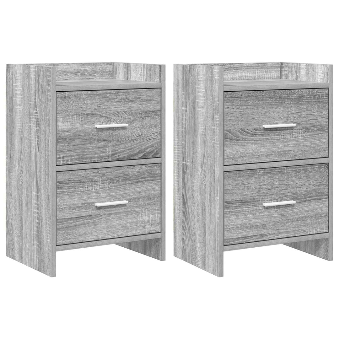 Sengeborde 2 pcs Grå Sonoma 40 x 30 x 60 cm Konstrueret træ