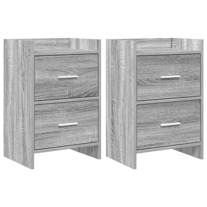 Sengeborde 2 pcs Grå Sonoma 40 x 30 x 60 cm Konstrueret træ