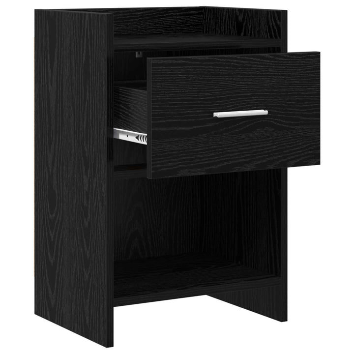 Sengeborde Sort eg 40 x 30 x 60 cm Konstrueret træ