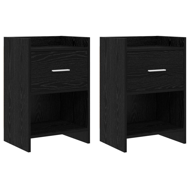 Sengeborde 2 stk. Sort eg 40 x 30 x 60 cm Konstrueret træ
