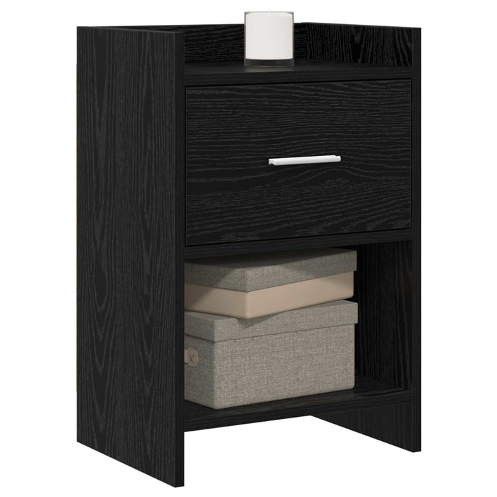 Sengeborde 2 stk. Sort eg 40 x 30 x 60 cm Konstrueret træ