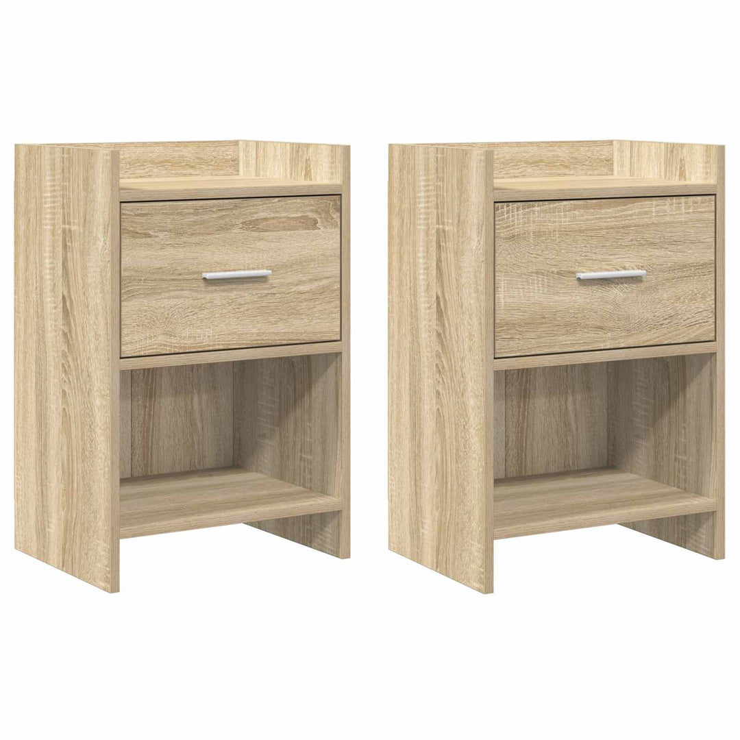 Sengeborde 2 pcs Sonoma-eg 40 x 30 x 60 cm Konstrueret træ