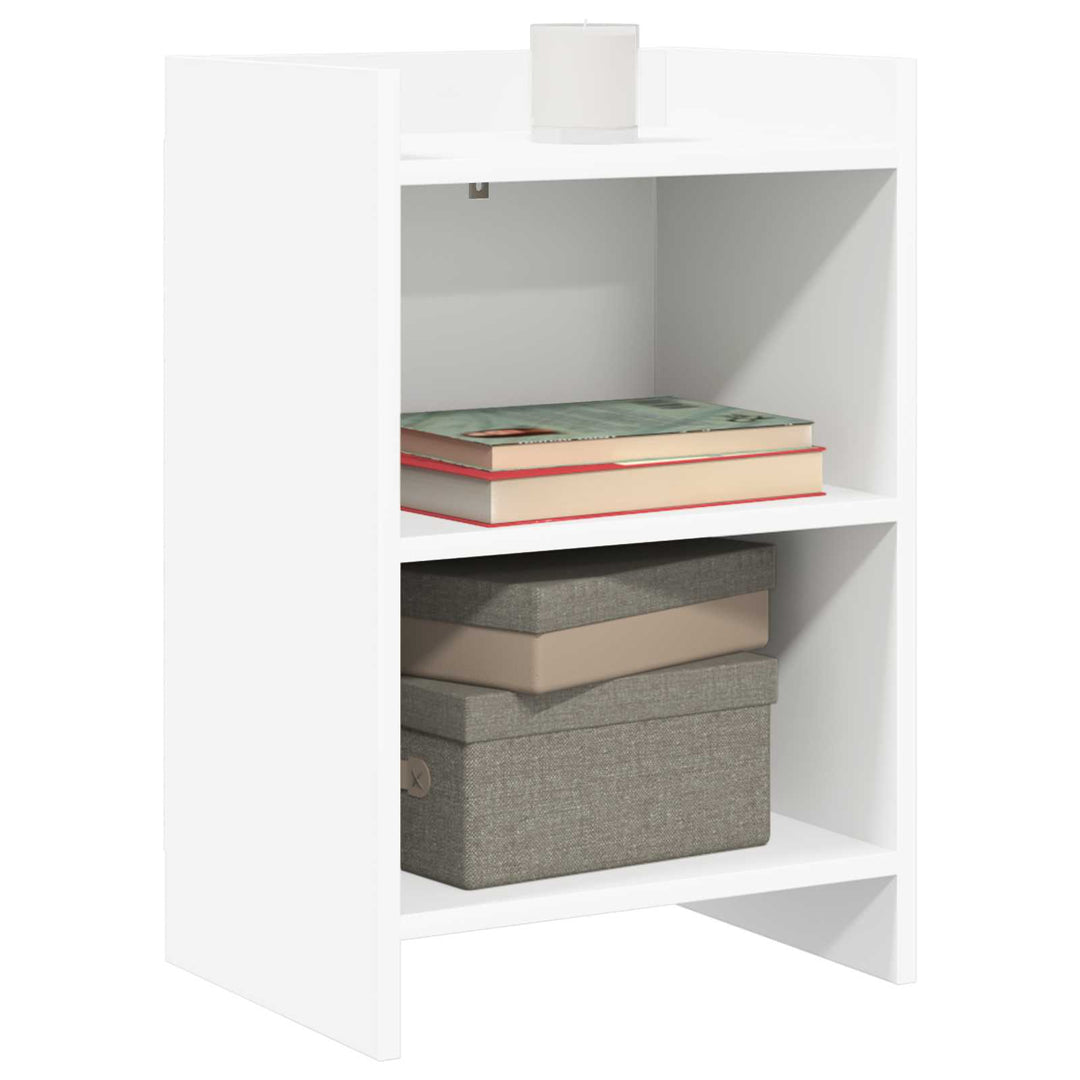 Sengeborde 2 pcs Hvid 40 x 30 x 60 cm Konstrueret træ