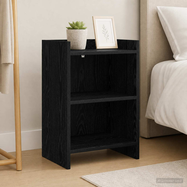 Sengeborde Sort eg 40 x 30 x 60 cm Konstrueret træ