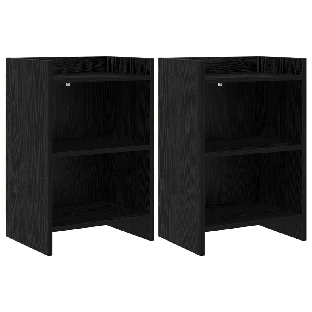 Sengeborde 2 pcs Sort eg 40 x 30 x 60 cm Konstrueret træ