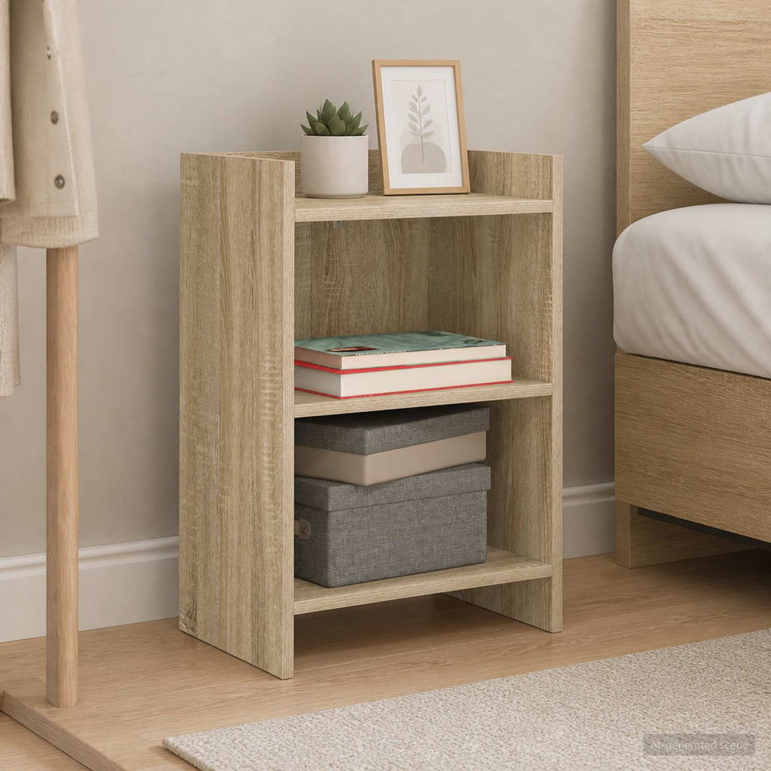 Sengeborde 2 stk. Sonoma-eg 40 x 30 x 60 cm Konstrueret træ