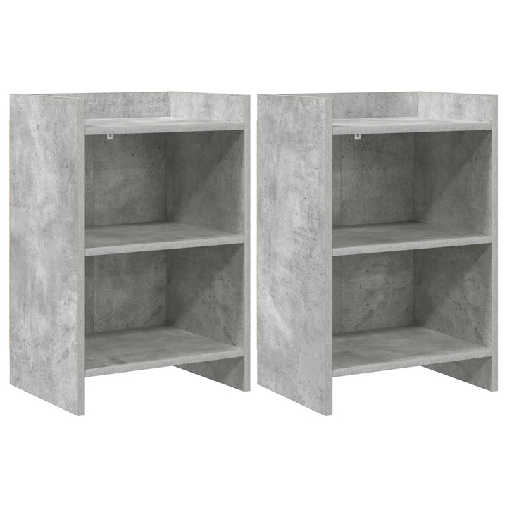 Sengeborde 2 pcs Betongrå 40 x 30 x 60 cm Konstrueret træ