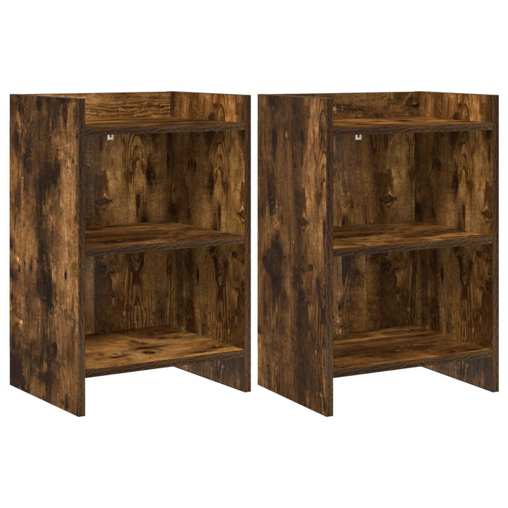 Sengeborde 2 pcs Røget eg 40 x 30 x 60 cm Konstrueret træ