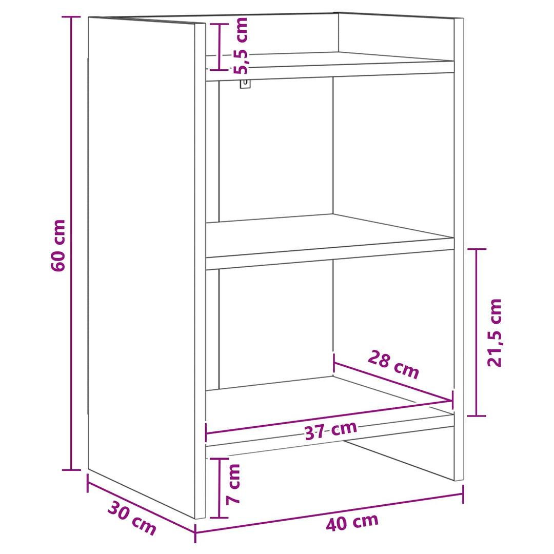 Sengeborde Artisan-eg 40 x 30 x 60 cm Konstrueret træ