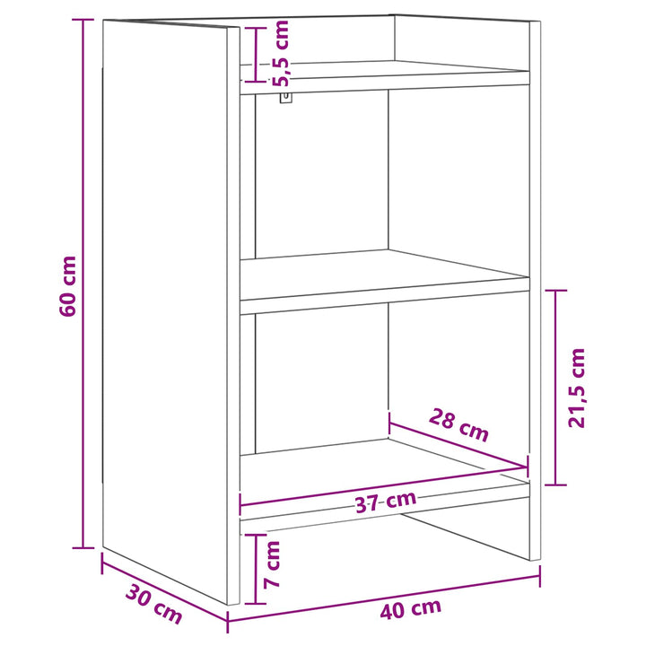 Sengeborde Artisan-eg 40 x 30 x 60 cm Konstrueret træ