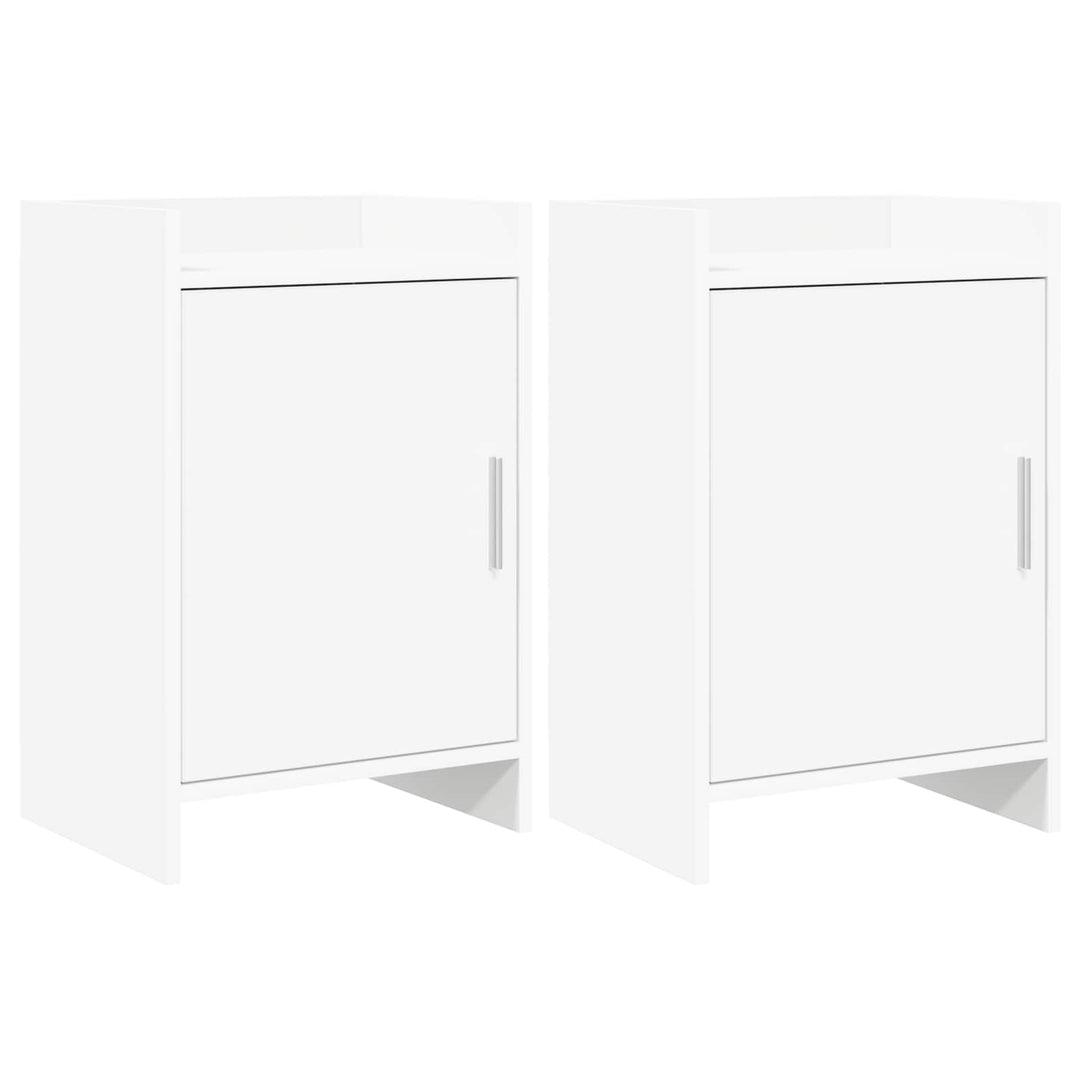 Sengeborde 2 pcs Hvid 40 x 30 x 60 cm Konstrueret træ