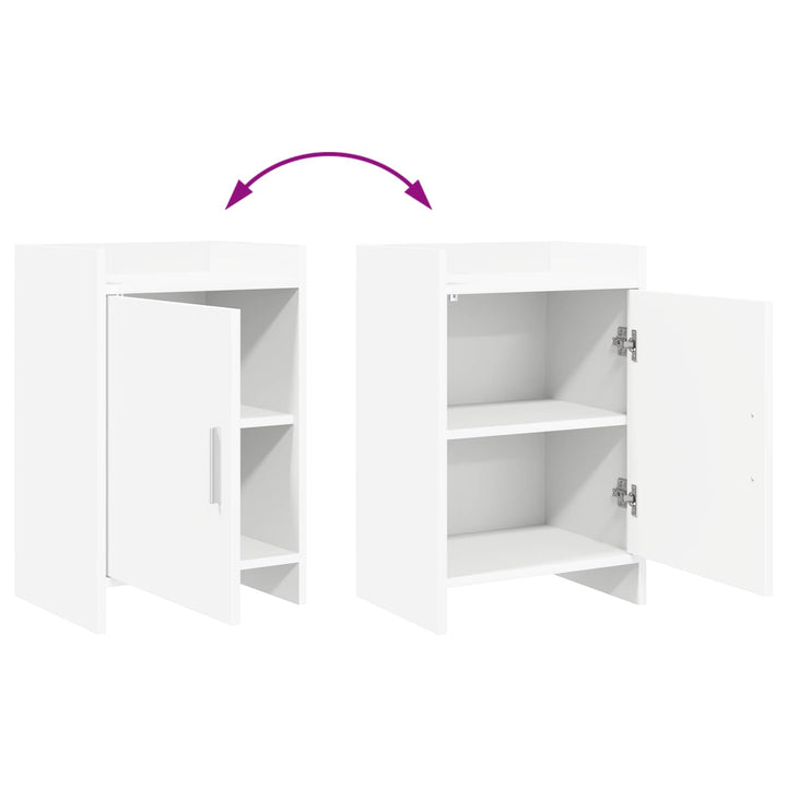 Sengeborde 2 pcs Hvid 40 x 30 x 60 cm Konstrueret træ