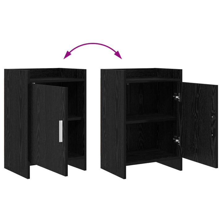 Sengeborde Sort eg 40 x 30 x 60 cm Konstrueret træ