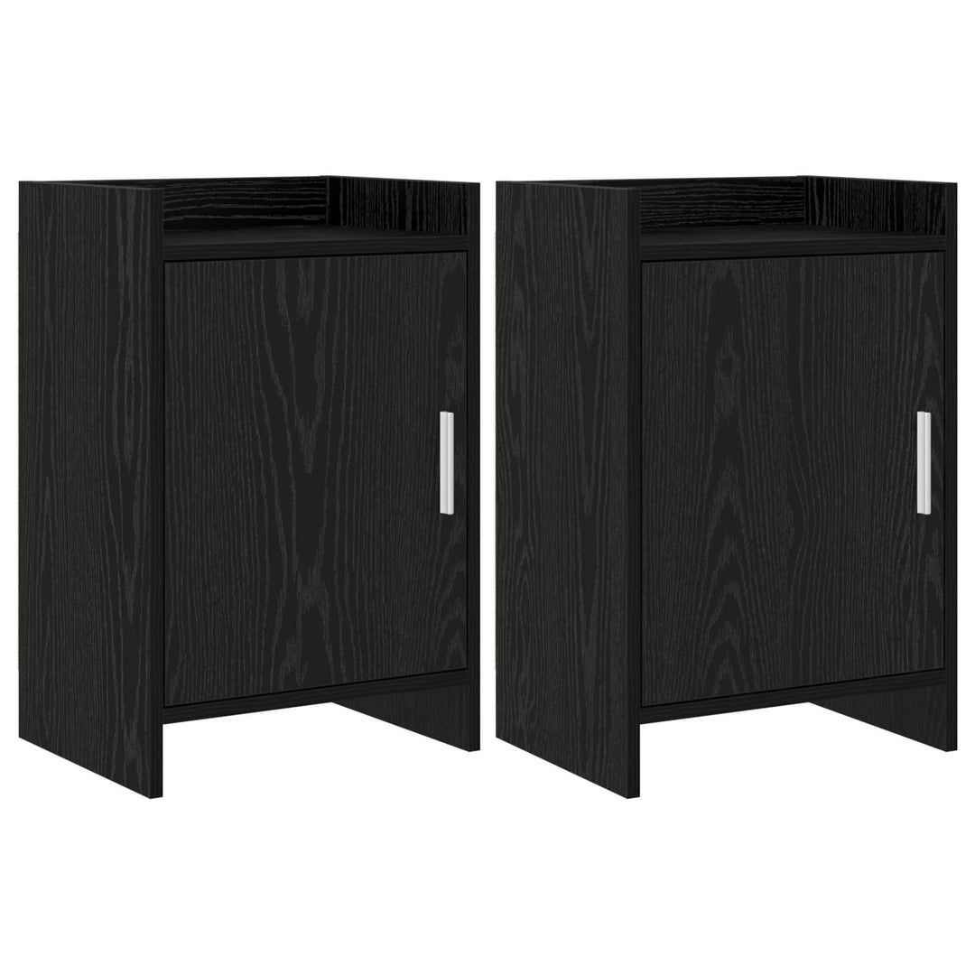 Sengeborde 2 pcs Sort eg 40 x 30 x 60 cm Konstrueret træ