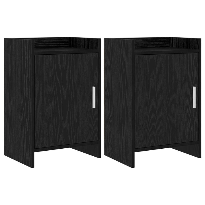 Sengeborde 2 pcs Sort eg 40 x 30 x 60 cm Konstrueret træ