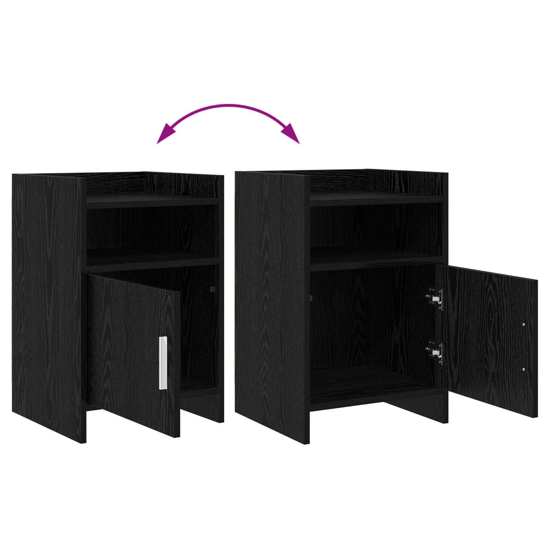 Sengeborde Sort eg 40 x 36 x 60 cm Konstrueret træ