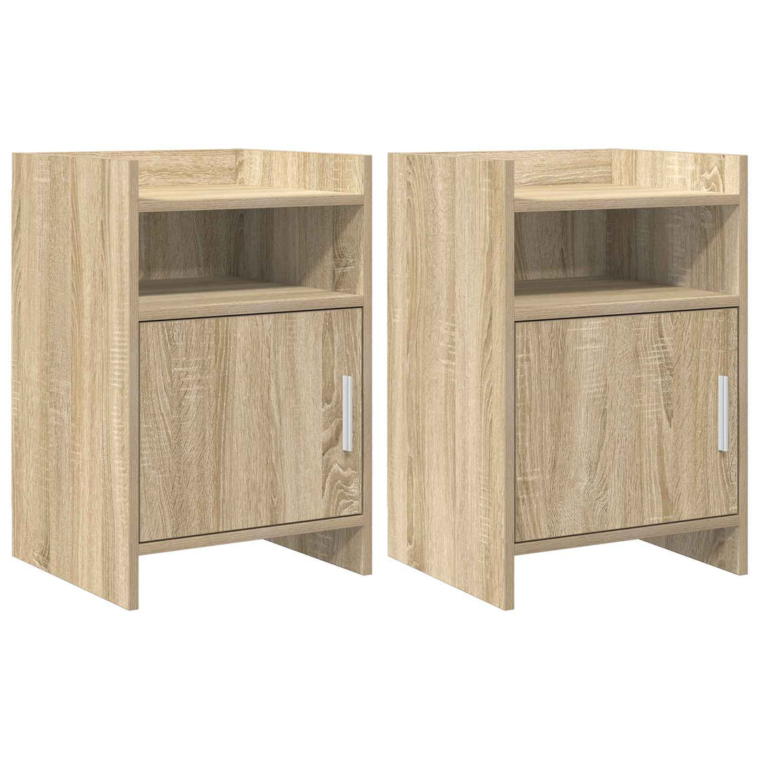 Sengeborde 2 pcs Sonoma-eg 40 x 36 x 60 cm Konstrueret træ