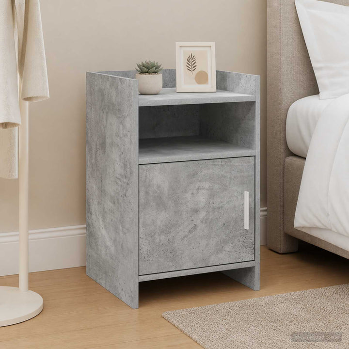 Sengeborde Betongrå 40 x 36 x 60 cm Konstrueret træ