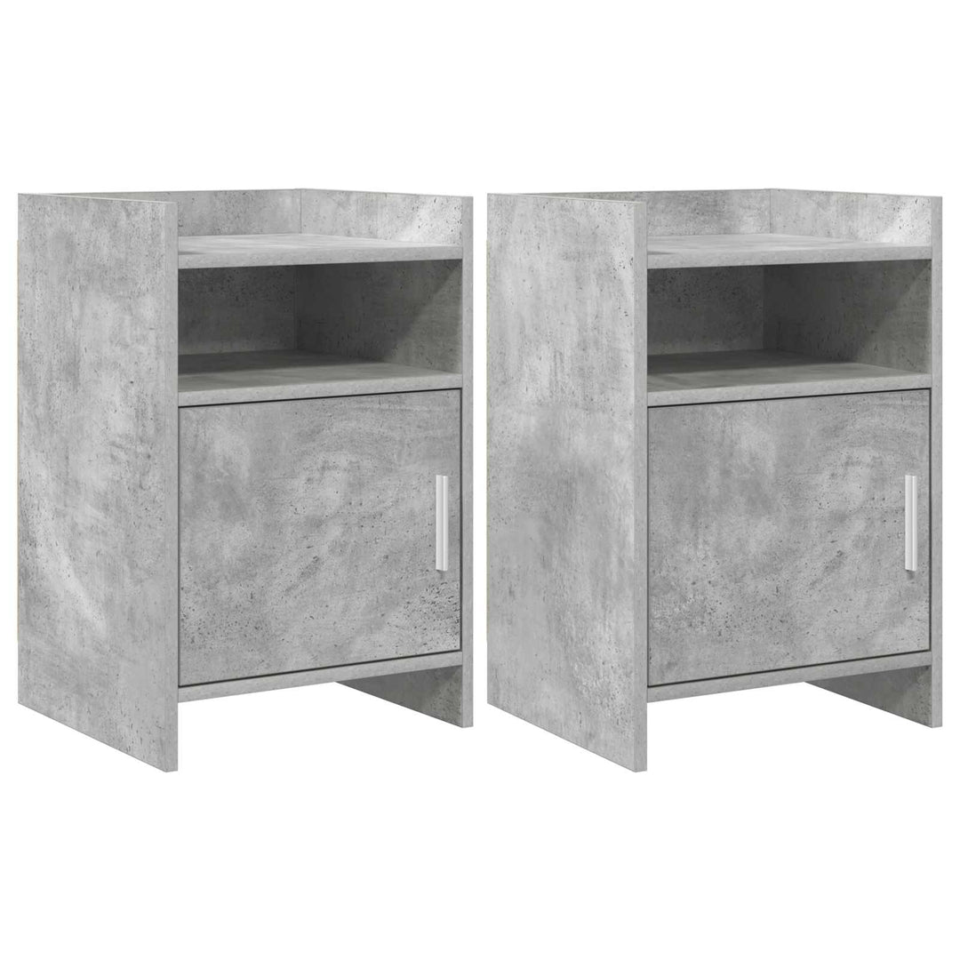 Sengeborde 2 pcs Betongrå 40 x 36 x 60 cm Konstrueret træ