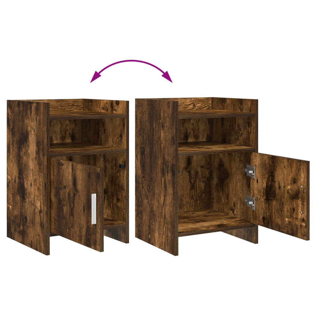 Sengeborde 2 pcs Røget eg 40 x 36 x 60 cm Konstrueret træ