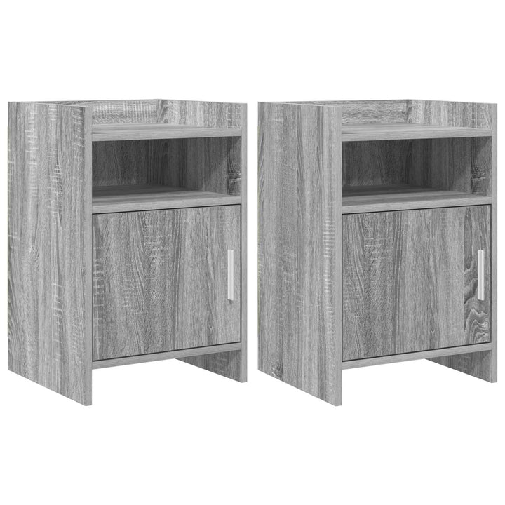 Sengeborde 2 pcs Grå Sonoma 40 x 36 x 60 cm Konstrueret træ
