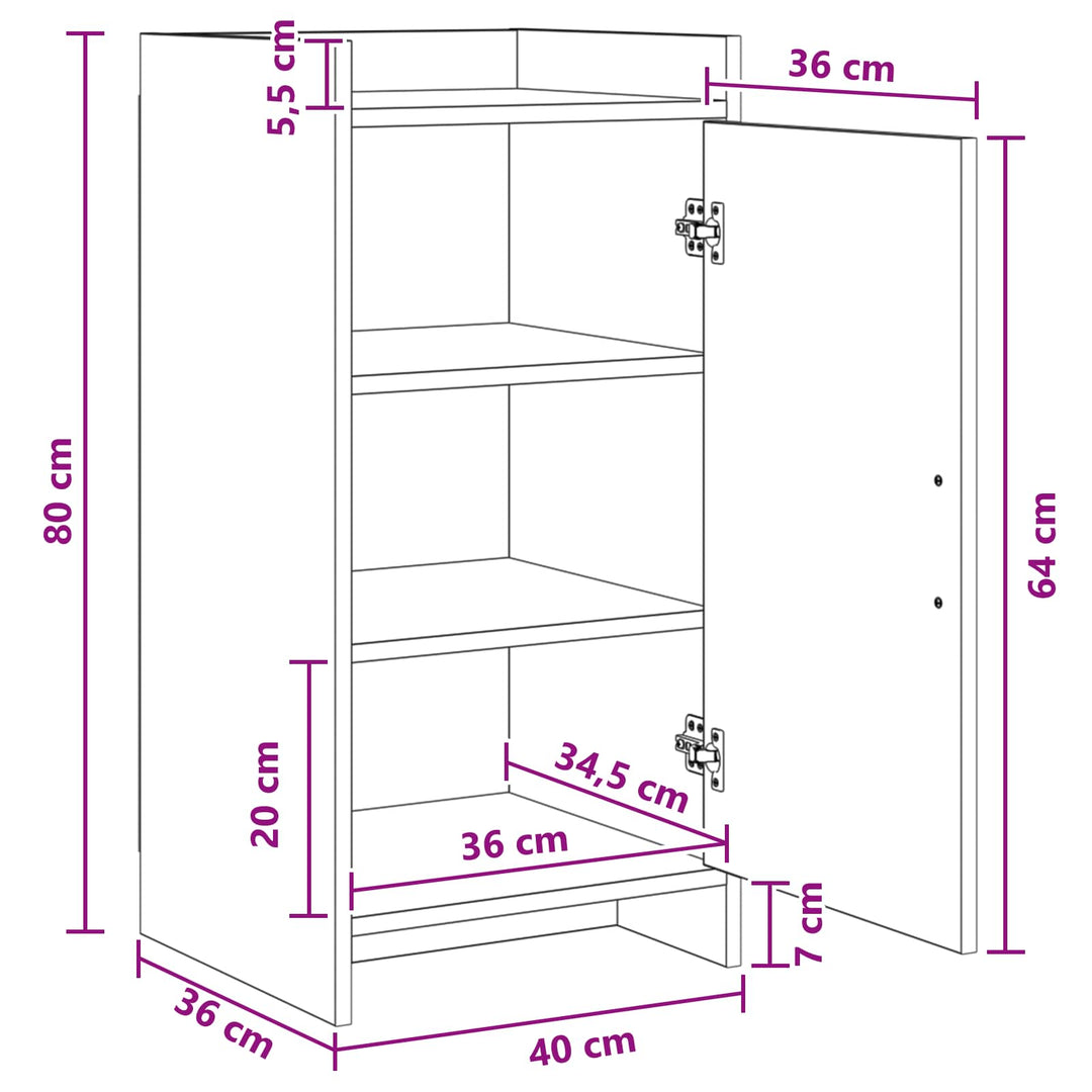 Sideboard Sonoma-eg 40 x 36 x 80 cm Konstrueret træ
