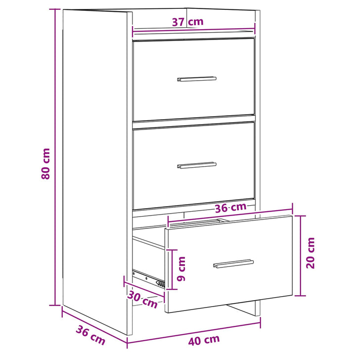 Sideboard Sonoma-eg 40 x 36 x 80 cm Konstrueret træ