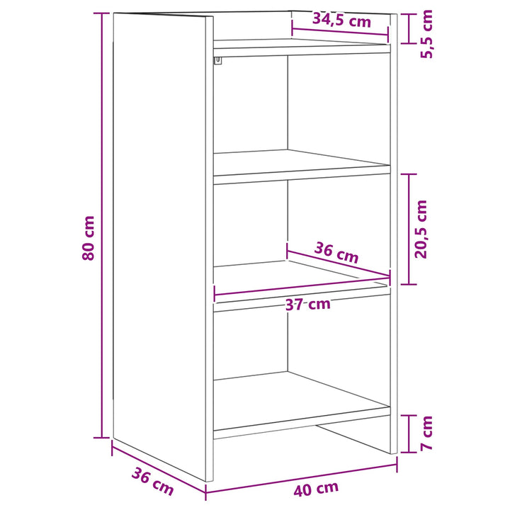 Sideboard Artisan-eg 40 x 36 x 80 cm Konstrueret træ