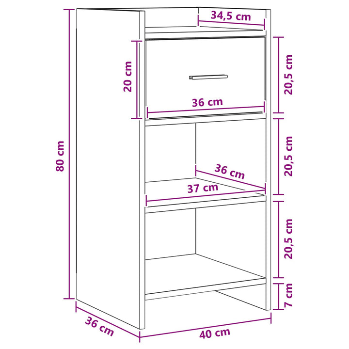 Sideboard Sort eg 40 x 36 x 80 cm Konstrueret træ