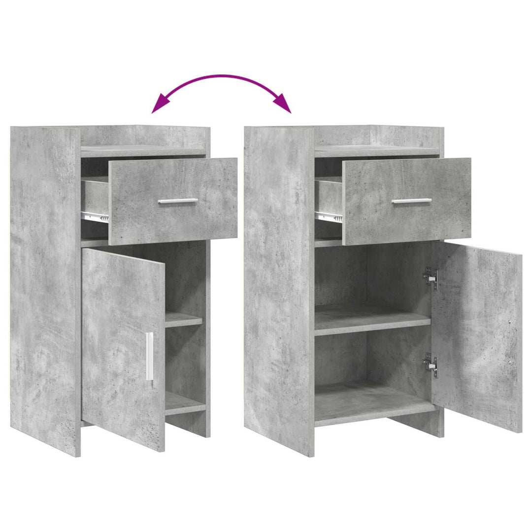 Sideboard Betongrå 40 x 36 x 80 cm Konstrueret træ